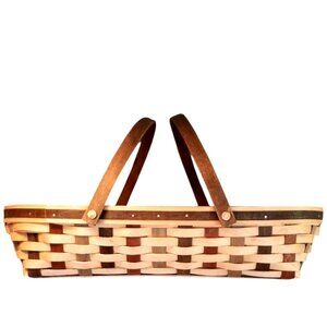 LG Longaberger American Craft Variegated Stained Gathering Basket Copper Accent